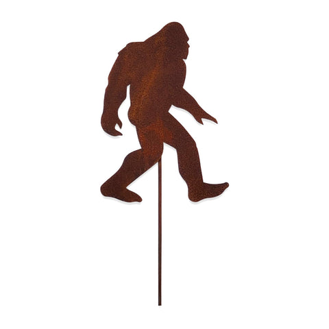Village Wrought Iron Big Foot Rusted Garden Stake 35 Inches