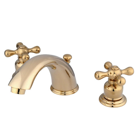 Kingston Brass KB972X Victorian Widespread Lavatory Faucet with Cross Handle, Polished Brass