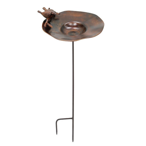 Achla Designs Antiqued Birdbath With Birds and Stake