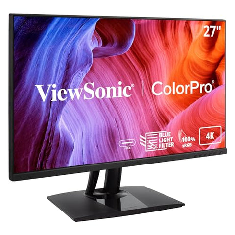 ViewSonic VP2756A-2K 27 Inch IPS QHD 1440p Monitor with Advanced Ergonomics, 100% sRGB Rec 709, Pantone Validated, 90W USB C, HDMI, USB, and DisplayPort Inputs for Home and Office
