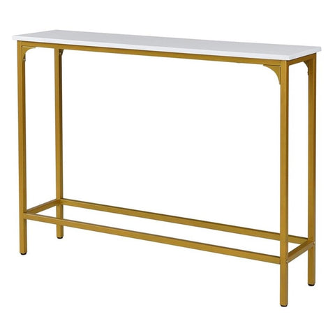Stella Slim Console Table - White/Gold