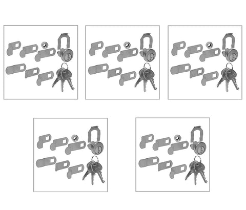 Universal Locks for CBU/NDCBU Pedestal Style Mailbox Door with 3 Keys per Lock - 5 Pack