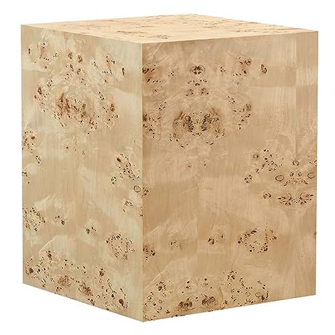 Modway EEI-6273-NAB Cosmos 16" Square Burl Wood Side Table, Natural Burl
