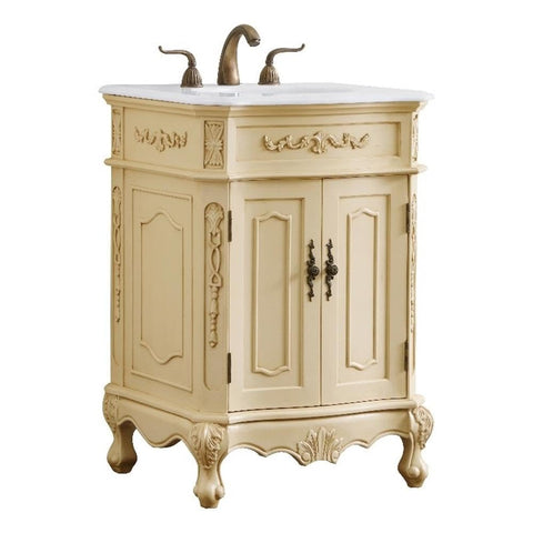 Elegant Kitchen and Bath Danville 24" Single Solid Wood Bathroom Vanity in Beige