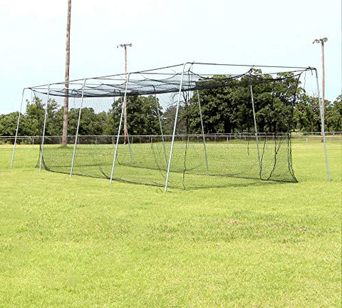 Cimarron Sports Outdoor #24 Batting Cage Twisted Polymer Netting and 1 1/2" Complete Frame - 40'x12'x10'