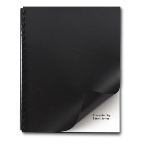 GBC Solids Standard Presentation Covers, Non-Window, Square Corners, Black, 50 Pieces Per Box (2514493)