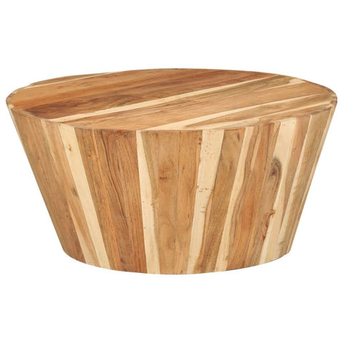 vidaXL Coffee Table, Round End Table, Accent Sofa Table for Living Room Bedroom, Home Furniture, Farmhouse Style, Solid Wood Acacia