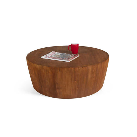 BATAMEX Handcrafted Solid Wood Round Coffee Table