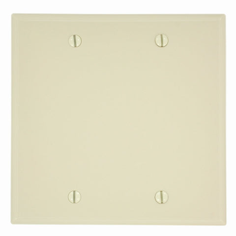 Leviton 2-Gang Blank Wallplate, Standard Size, Thermoplastic Nylone, 80725-I, Ivory