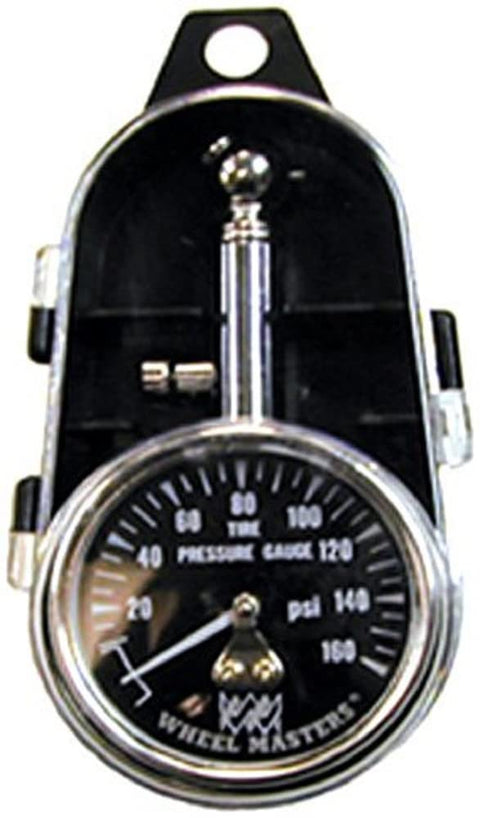 WHEELMASTER Wheel Masters 8216 Dual Tire Pressure Gauge with Quick Release Air Button - 160 lb.
