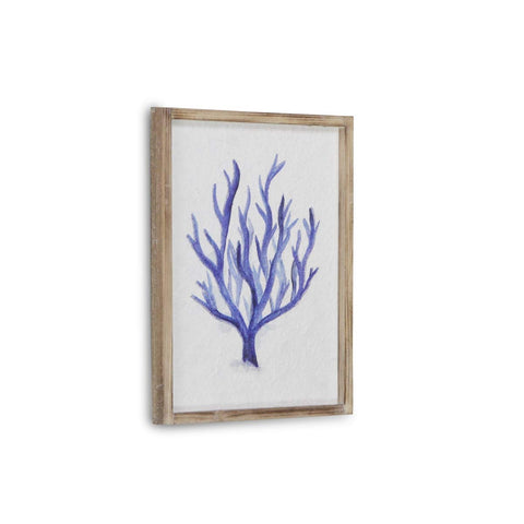 Cheung's 5498C Blue Coral Wall Decor Piece with Wood Frame
