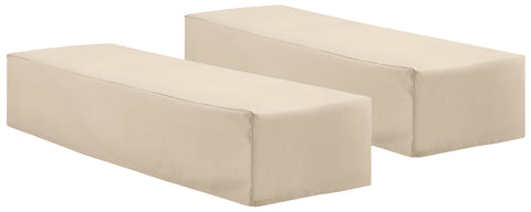 2Pc Outdoor Chaise Lounge Furniture Cover Set Tan - 2 Chaise Lounge