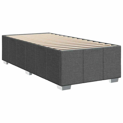 vidaXL Bed Frame Dark Gray Polyester, Engineered Wood, Plywood Twin