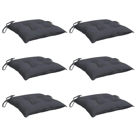 vidaXL Anthracite Chair Cushions 6-Pack - 19.7""x19.7""x2.8"" Water-Resistant Oxford Fabric, Perfect for Indoor/Outdoor Seating & Office Chairs, 361509
