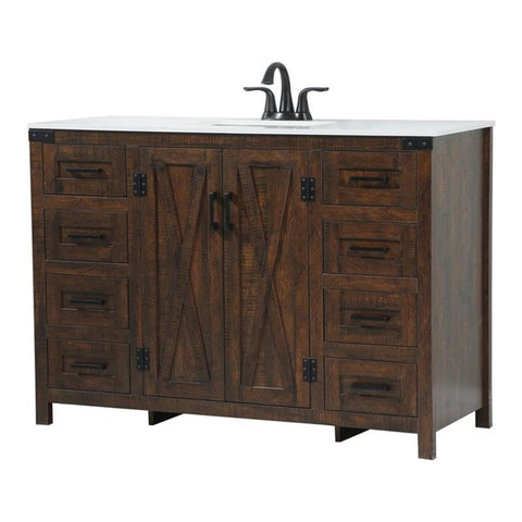 Elegant Decor Grant 48" Aluminum MDF Single Bathroom Vanity in Expresso