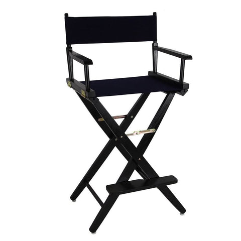 American Trails Extra-Wide Premium 30" Director's Chair Black Frame with Navy Canvas, Bar Height