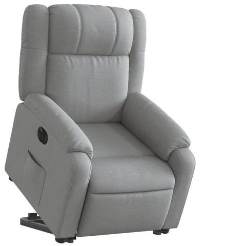 vidaXL Electric Power Lift Recliner Chair in Light Gray - Fabric Lounge Armchair with Motorized Recline for Living Room, Standard, 3206230