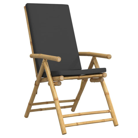 vidaXL Garden Reclining Chair Set of 6 Dark Gray and Bamboo