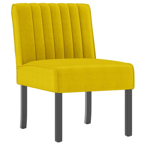 vidaXL Modern Slipper Chair in Yellow Velvet - Stylish Accent Chair with Solid Wood Legs and Durable Plywood Frame, Comfortable Seat with Foam Filling