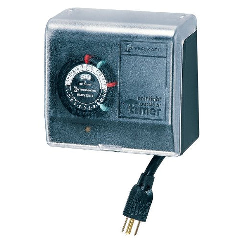 Intermatic P1101 Plug-in Timer, Black - 2 ON/2 Off Settings, 30-Minute Intervals, Outdoor Rated Enclosure - Ideal for Lights, Landscape Water Control, Pool Pumps, and More