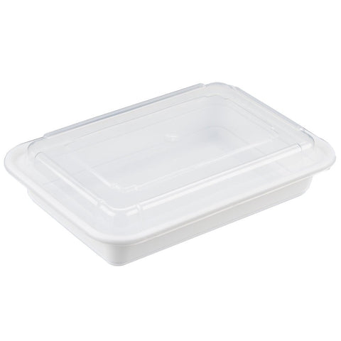 Pactive NC868 Newspring Versatainer Microwavable Containers, 8.8 X 6 X 2, White/clear, Base/lid Combo, 150/carton