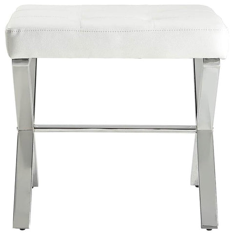 Carolina Classic Elisabetta Vanity Bench White/Chrome