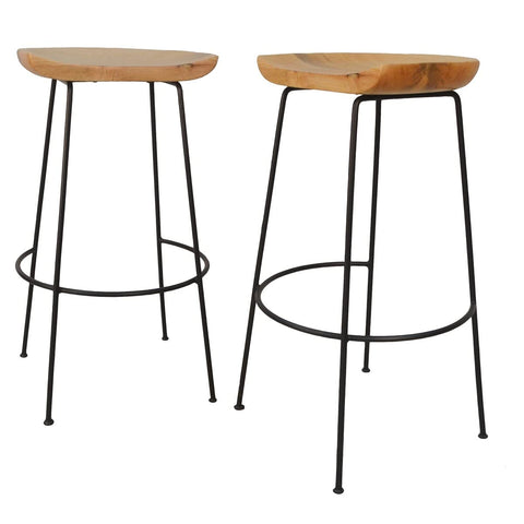 Dylan Bar Stool: Natural Mango/Black (pair)