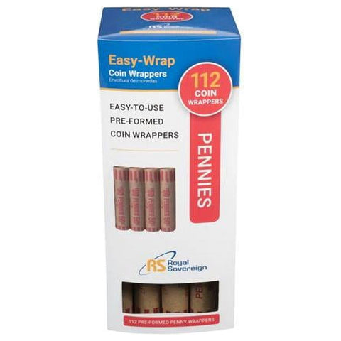 Royal Sovereign Preformed Coin Wrappers, 112 Penny Coin Wrappers (RSW-112P)