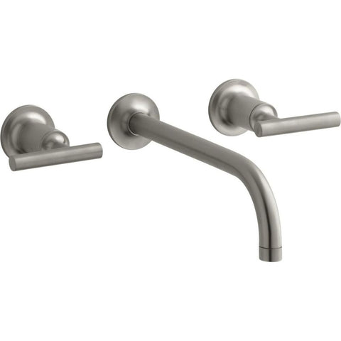 Kohler T14414-4-BN Purist® Wall-Mount Bathroom Sink Faucet Trim with Lever Handles, 1.2 gpm, Vibrant Brushed Nickel