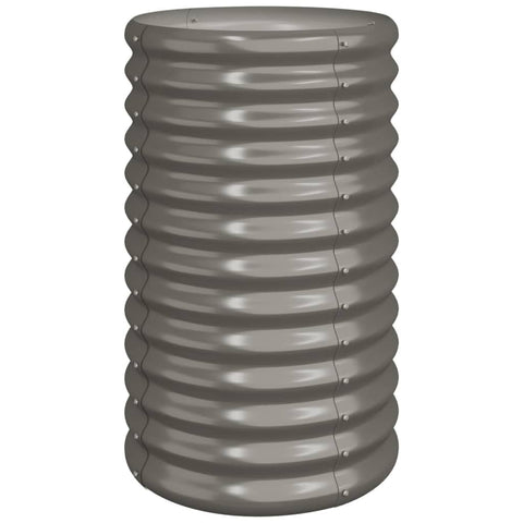 vidaXL Garden Planter Grey Powder-Coated Steel Medium Tough