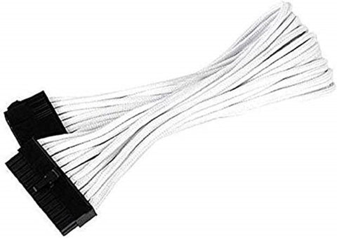 SilverStone PP07-MBW Sleeved Extension Power Supply Cable with 1 x Motherboard 24-Pin Connector, SST-PP07-MBW