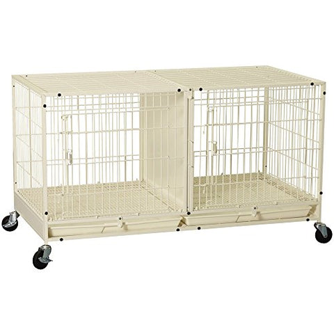 ProSelect Steel Modular Pet Cage with Plastic Tray, Ivory