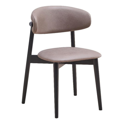 Acme Furniture Lanae 19" Fabric & Wood Side Chair in Gray/Black (Set of 2)