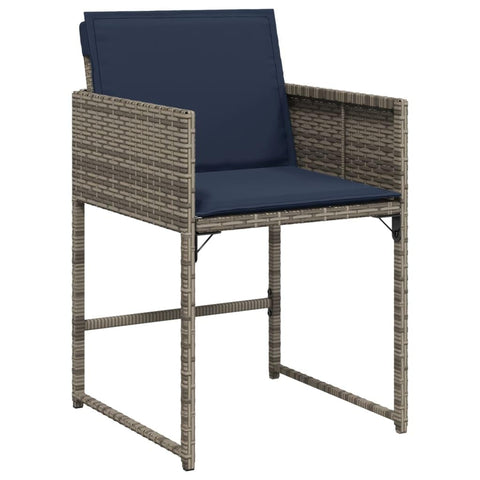 vidaXL Garden Chair Grey PE Rattan Standard Foldable Garden Chair