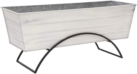 Oakestry C-21W-S Odette Large White Flower Window Box with Stand