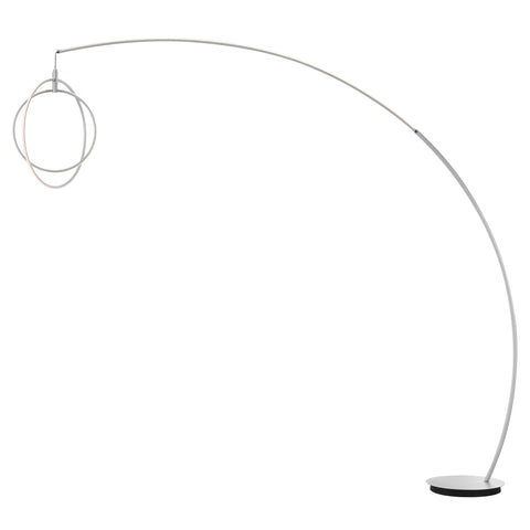 Lite Source Monita 83" Matte Silver 2-Light LED Modern Arc Floor Lamp