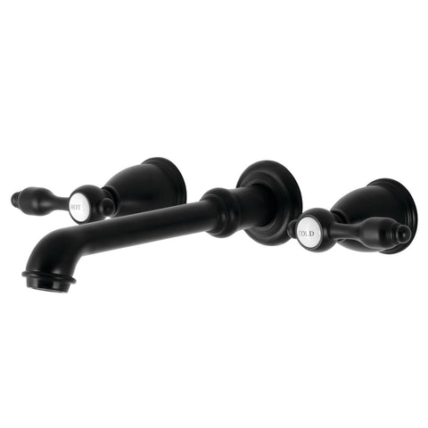 Kingston Brass KS7020BAL Heirloom 2-Handle Wall Mount Roman Tub Faucet, Matte Black