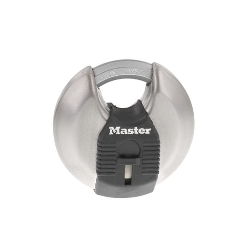 Master Lock Magnum Heavy-Duty Stainless-Steel Discus Padlock with Keys, Keyed Alike Heavy Duty Storage Lock for Indoor or Outdoor Use, M40XKAD