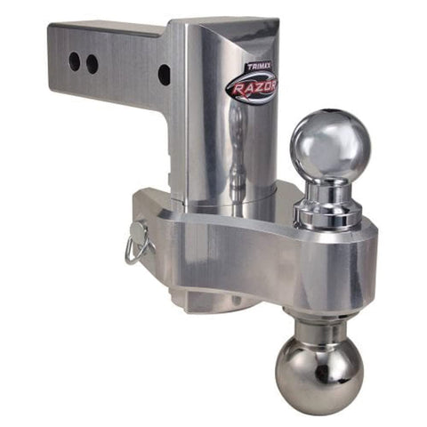 Trimax Heavy Duty TRZ6ALHD 6" Pin & Clip Aluminum Drop Hitch for 2-1/2" Receivers-Includes Dual Balls