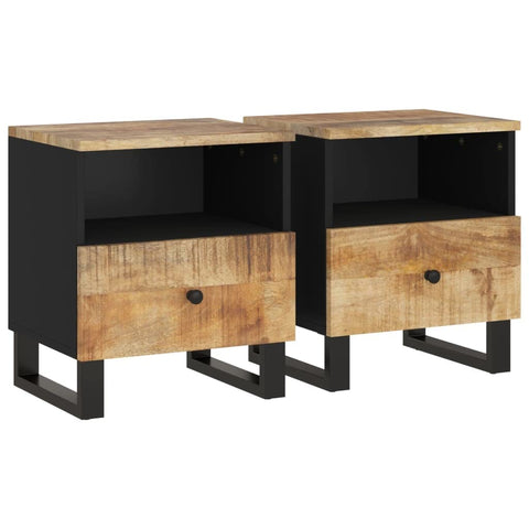 Comodini 2pz in Legno Massello di Mango e Legno Multistrato