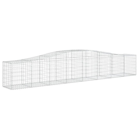 vidaXL Arched Gabion Baskets Set of 2, Decorative Garden Barriers, Galvanized Iron Construction, Suitable for Outdoor Living Space - Silver, 157.5'x19.7'x23.6'/31.5'"
