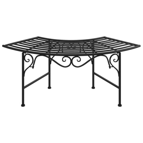 vidaXL - Tree Bench Black Steel - 44.5" Patio Garden Seat