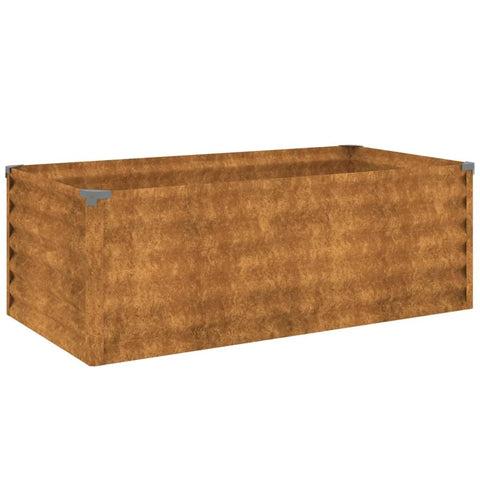 vidaXL Corten Steel Garden Raised Bed 39.4X19.7X14.2 in Weathered UV Resistant Industrial Planter for Outdoor Balcony and Use Rectangle Plant Stand Metal Flower Box Herb Vegetable
