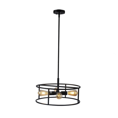 Chloe Lighting Ryker Farmhouse 4 Light Oil Rubbed Bronze Drum Ceiling Pendant 18" Wide