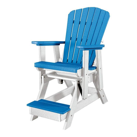 American Furniture Classics 516BW Fan Back Balcony Glider, Blue