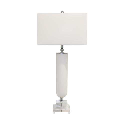 Pasargad Home Lucent Frosted Glass with Lucite Base Pedestal Table Lamp – Clean, Chic, Effortlessly Modern