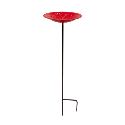 Achla Designs Lolly Enameled Birdbath, Petunia Pink