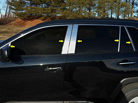 QAA is Compatible with 2019-2025 Toyota Rav4 10 Piece Stainless Pillar Post Trim PP19183
