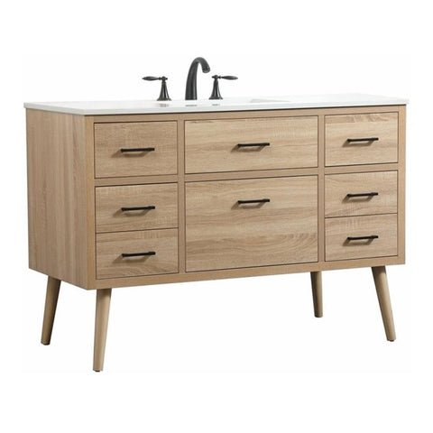 Elegant Decor Boise 48" Aluminum MDF Single Bathroom Vanity in Mango Wood