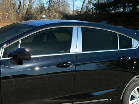 QAA is Compatible with 2017-2019 Chevrolet Cruze 14 Piece Stainless Pillar Post Trim, Includes Two Front and Two Rear Pillar Pieces and Rear Triangle PP57805